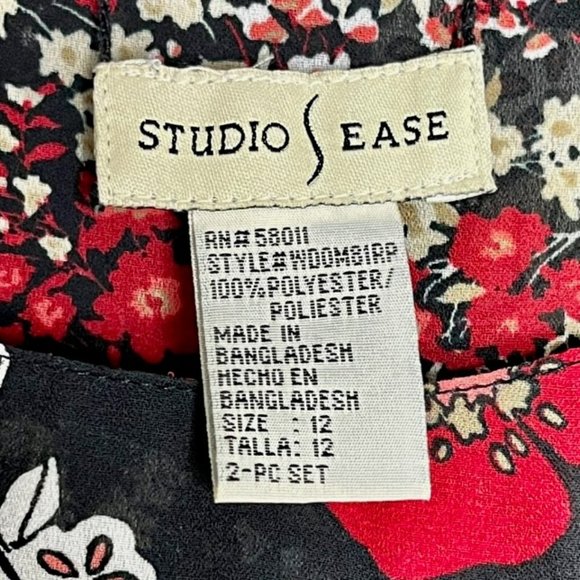 Studio Ease Reversible Maxi Shift Dress Red/White/Blue Florals - Travel - 12 - Picture 11 of 11